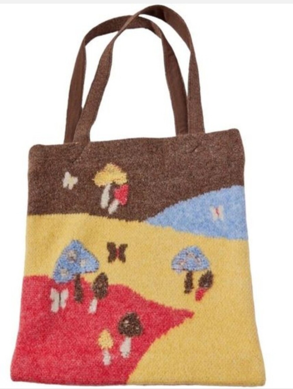 Urban Outfitters UO Ellie Mushroom Icon Knit Tote Bag